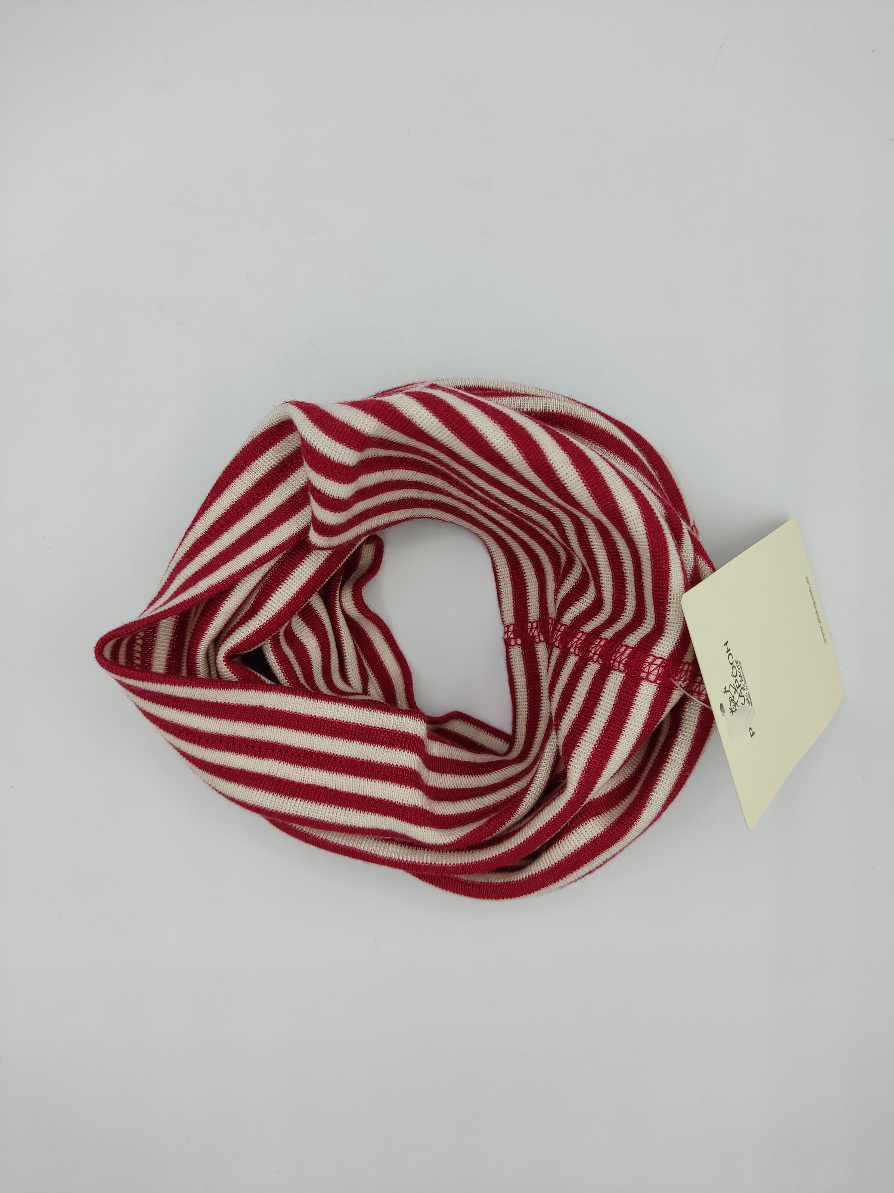 Scaldacollo in lana e seta per bambino e adulto // riga Rosso Ciliegia